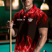 Load image into Gallery viewer, Red Flaming 8 Ball Pool Shirts Men Billiard Polo &amp; 1/4 Zip Shirts Billiard Team Jerseys NNT10