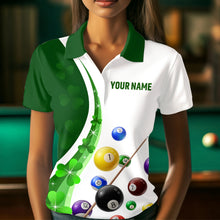 Load image into Gallery viewer, St Patrick Day Funny Ball Billiards Shirt Women Polo &amp; 1/4 Zip Shirts Billiard Team NNT16