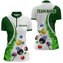 Load image into Gallery viewer, St Patrick Day Funny Ball Billiards Shirt Women Polo &amp; 1/4 Zip Shirts Billiard Team NNT16