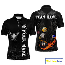 Load image into Gallery viewer, Custom Black Eagle 8 Ball Billiard Shirts for Men Billiard Team Jerseys Polo &amp; 1/4 Zip Shirts NNT52