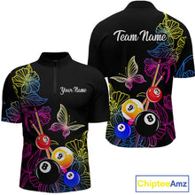Load image into Gallery viewer, Custom Butterfiles Ball Billiard Shirts for Men Billiard Team Jerseys Polo &amp; 1/4 Zip Shirts NNT51