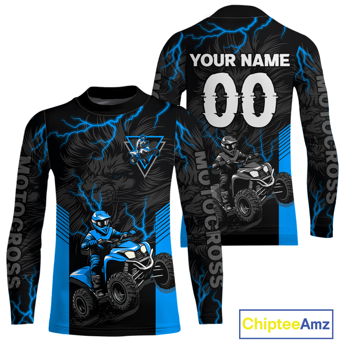 Custom Blue Lion ATV Motocross Jersey Racing Shirts Off-Road Jersey Kid Men Women UPF30+ DNT24