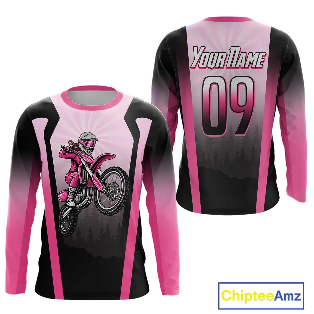 Girl Motocross Shirts Kid Adult Purple Motocross MX Off-Road Motocycle Shirt UPF30+ DNT66