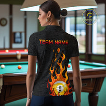 Load image into Gallery viewer, Custom 9 Ball Flaming Billiard Shirts for Women Billiard Team Shirts Billiard League NNT71
