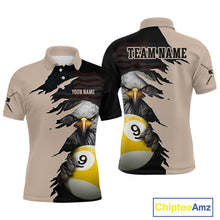 Load image into Gallery viewer, Personalized 9 Ball American Flag Eagle Billiard Shirts for Men Billiard Team Shirts NNT69
