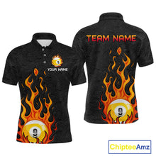 Load image into Gallery viewer, Custom 9 Ball Flaming Billiard Shirts for Men Billiard Team Shirts Billiard League NNT71