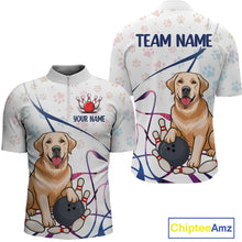 Load image into Gallery viewer, Custom Funny Dog Paw Bowling Men Polo &amp; 1/4 Zip Shirts Bowling Team Jerseys HNT95