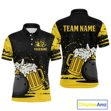 Load image into Gallery viewer, Custom Funny Beer Bowling Men Shirts Bowling Uniform Polo &amp; 1/4 Zip Bowling Team Jerseys HNT98