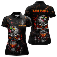 Load image into Gallery viewer, Thunder Skull Billiard Jerseys Women Polo &amp; 1/4 Zip Shirt Skull 8 Ball Pool Billiard NNT03