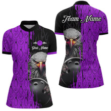 Load image into Gallery viewer, Purple Eagle Bowling Custom Women Bowling Shirt Polo &amp; Quarter-Zip Bowling Team Jerseys HNT49
