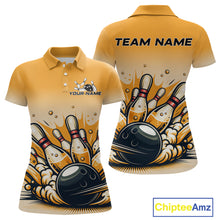 Load image into Gallery viewer, Funny Beer Bowling Jersey for Women Custom Bowling Uniform Polo &amp; 1/4 Zip Team Bowling Shirts HNT118