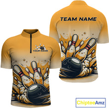 Load image into Gallery viewer, Funny Beer Bowling Jersey for Men Custom Bowling Uniform Polo &amp; 1/4 Zip Team Bowling Shirts HNT118