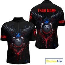 Load image into Gallery viewer, Custom Eagle Skull Bowling Men Shirts Bowling Uniform Polo &amp; 1/4 Zip Bowling Team Jerseys HNT102