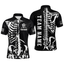Load image into Gallery viewer, Custom Skull Bone 8 Ball Billiard Shirts for Men Billiard Team Jerseys Polo &amp; 1/4 Zip Shirts NNT47