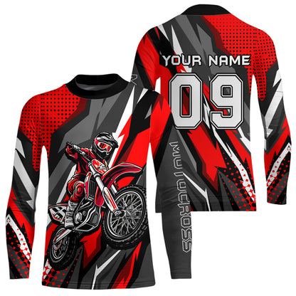Custom Red Motocross Racing Jersey Men Women Kid Upf30+ Dirt Bike Shirt Racing Jersey DNT83