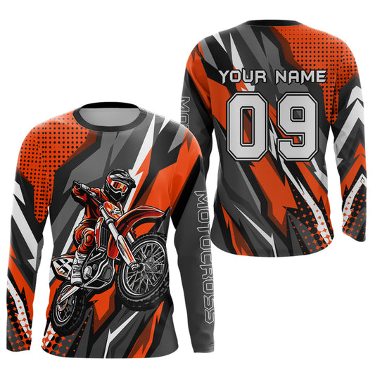 Custom Orange Motocross Racing Jersey Men Women Kid Upf30+ Dirt Bike Shirt Racing Jersey DNT83