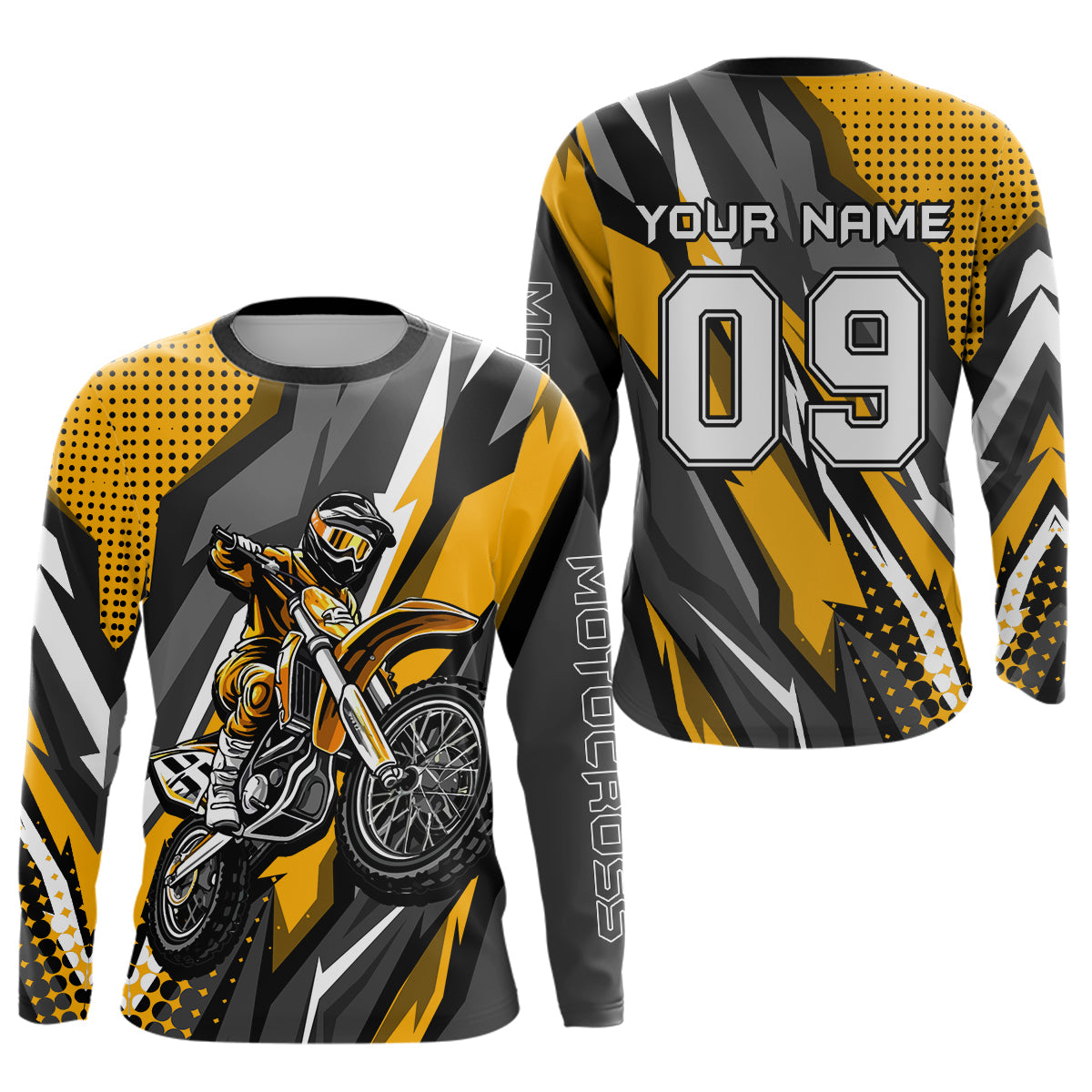 Custom Yellow Motocross Racing Jersey Men Women Kid Upf30+ Dirt Bike Shirt Racing Jersey DNT83