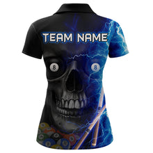 Load image into Gallery viewer, Custom Skull Thunder Billiard Shirts for Women Billiard Team Jerseys Polo &amp; 1/4 Zip Shirts NNT44