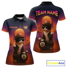 Load image into Gallery viewer, Custom Funny Cat 8 Ball Billiard Jersey for Women Billiard Uniform Polo &amp; 1/4 Zip Billiard Team Shirts NNT80