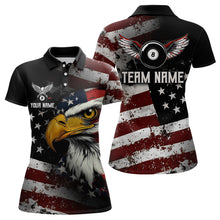 Load image into Gallery viewer, American Flag Billiard Shirt Funny Eagle Billiard Jersey Billiard for Women Polo &amp; 1/4 Zip Shirt NNT06