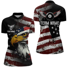 Load image into Gallery viewer, American Flag Billiard Shirt Funny Eagle Billiard Jersey Billiard for Women Polo &amp; 1/4 Zip Shirt NNT06
