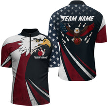 Load image into Gallery viewer, Eagel Bowling Custom Men Bowling Shirt Polo &amp; Quarter-Zip Bowling Team Jerseys HNT63