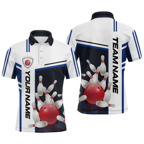 Bowling Jersey for Men Custom Bowling Team Shirts with Name Bowling League Polo & 1/4 Zip HNT30