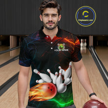 Load image into Gallery viewer, Custom Colorful Lightning Bowling Jersey for Men Bowling Uniform Polo &amp; 1/4 Zip Bowling Team Shirts HNT113