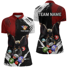 Load image into Gallery viewer, Eagle Custom Red Billiard Team Shirts For Women Bowling League Polo &amp; 1/4 Zip Shirt NNT20