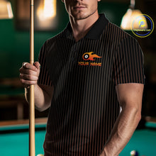 Load image into Gallery viewer, Custom Orange 8 Ball Flame Billiard Shirts for Men, Billiard Team Polo &amp; 1/4 Zip Shirts NNT62