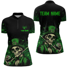 Load image into Gallery viewer, St Patrick Day Funny Skull Ball Billiards Shirt Women Polo &amp; 1/4 Zip Shirts Billiard Team NNT23