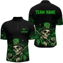 Load image into Gallery viewer, St Patrick Day Funny Skull Ball Billiards Shirt Men Polo &amp; 1/4 Zip Shirts Billiard Team NNT23