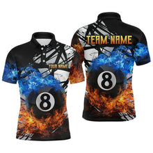 Load image into Gallery viewer, Custom Flame 8 Ball Billiard Shirts for Men Billiard Team Jerseys Polo &amp; 1/4 Zip Shirts NNT46