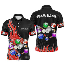 Load image into Gallery viewer, Custom Red Flame Billiard Shirts for Men Billiard Team Jerseys Polo &amp; 1/4 Zip Shirts NNT45