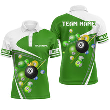 Load image into Gallery viewer, Custom Green 8 Ball Crown Billiard Shirt Billiard Jersey for Men Billiard Gifts Polo &amp; 1/4 Zip NNT 87