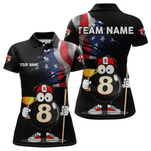 Load image into Gallery viewer, US Flag Funny 8 Ball Billiard Jersey Women Billiard Shirt for Men Team Polo &amp; 1/4 Zip NNT12