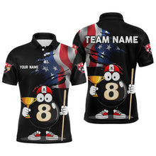 Load image into Gallery viewer, US Flag Billiard Shirt Funny 8 Ball Billiard Jersey Men Performance Billiard Shirt for Men Team Polo &amp; 1/4 Zip NNT12