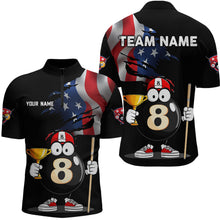 Load image into Gallery viewer, US Flag Billiard Shirt Funny 8 Ball Billiard Jersey Men Performance Billiard Shirt for Men Team Polo &amp; 1/4 Zip NNT12