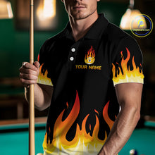 Load image into Gallery viewer, Custom 9 Ball Orange Flaming Billiard Shirts for Men Billiard Team Shirts Billiard League NNT73