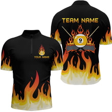 Load image into Gallery viewer, Custom 9 Ball Orange Flaming Billiard Shirts for Men Billiard Team Shirts Billiard League NNT73