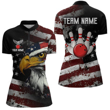 Load image into Gallery viewer, Custom US Eagle Bowling Jersey for Women Bowling Team Shirts Bowling Uniform Polo &amp; 1/4 Zip HNT160