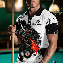 Load image into Gallery viewer, Custom Dragon Flame 8 Ball Billiard Shirts for Men Billiard Team Shirts Polo &amp; 1/4 Zip Shirt NNT82