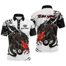 Load image into Gallery viewer, Custom Dragon Flame 8 Ball Billiard Shirts for Men Billiard Team Shirts Polo &amp; 1/4 Zip Shirt NNT82
