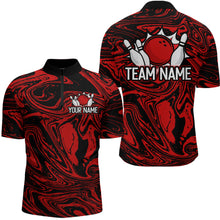 Load image into Gallery viewer, Custom Red Bowling Men Bowling Shirt Polo &amp; Quarter-Zip Bowling Team Jerseys HNT81