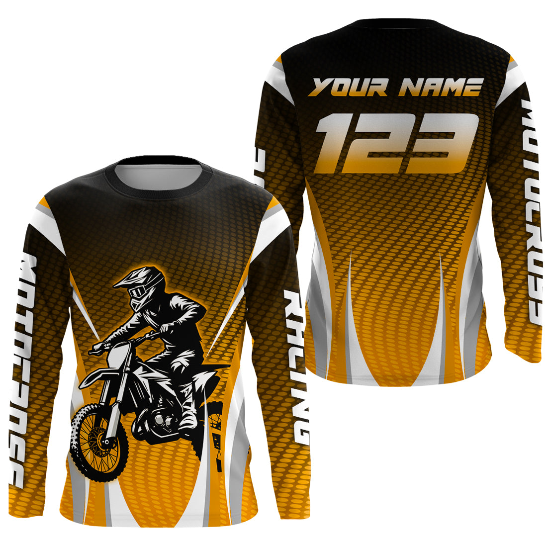 Orange Youth Dirt Bike Jersey Custom Motocross Jersey Men Women Kid Upf30+ Off-Road Jersey DNT75