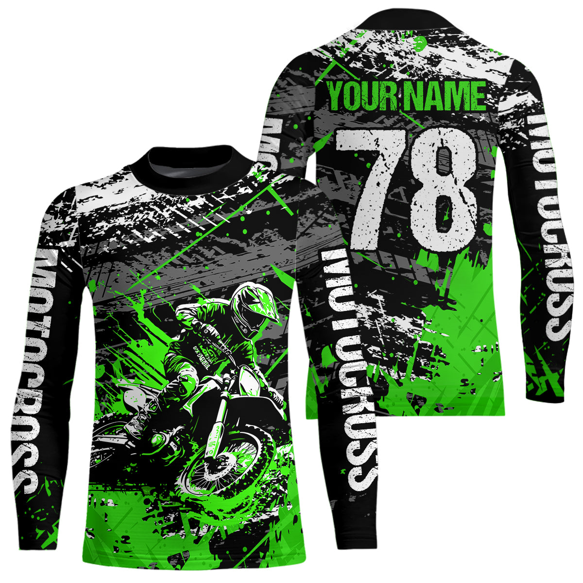 Green Youth Motorcycle Shirt Motocross Jersey Custom Dirt Bike Jersey Kid Men Women DNT54
