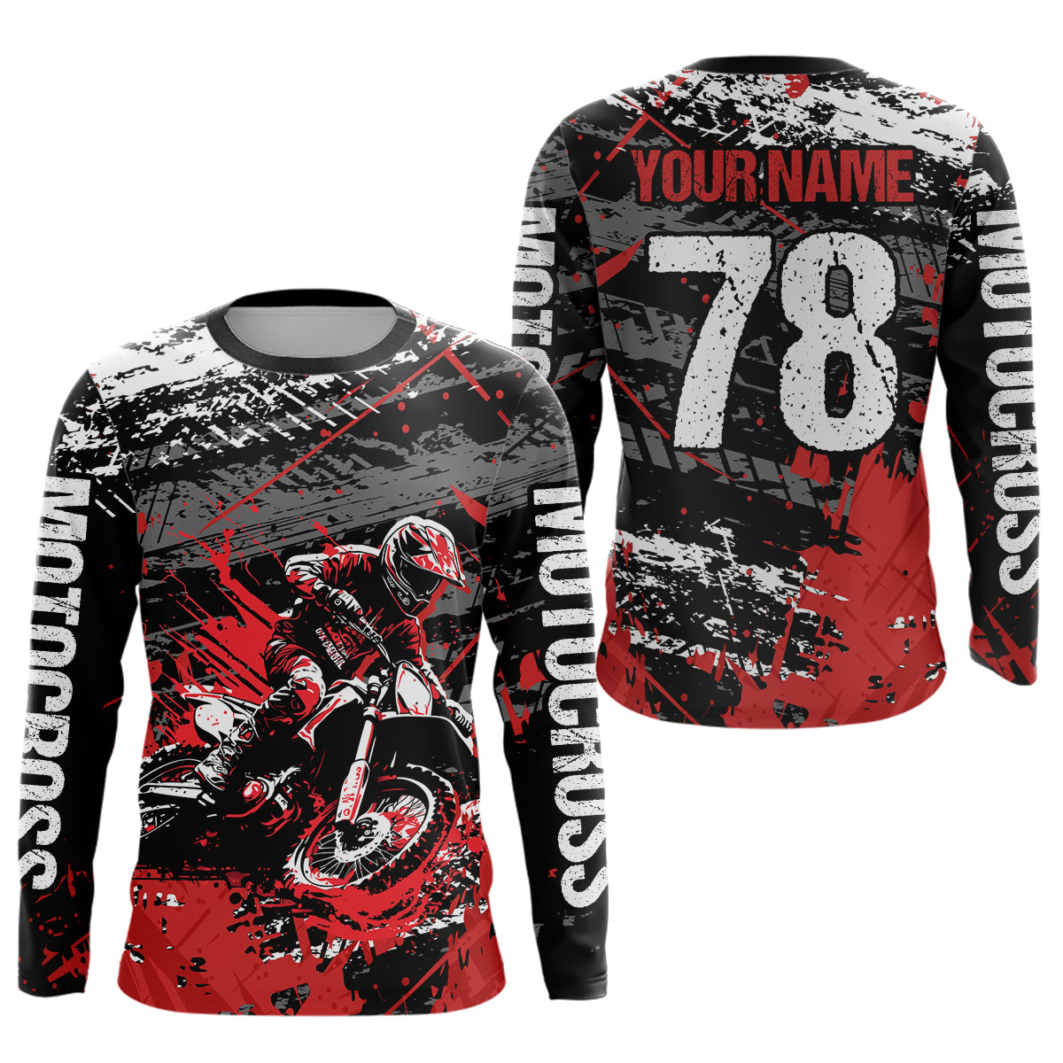 Red Youth Motorcycle Shirt Motocross Jersey Custom Dirt Bike Jersey Kid Men Women DNT54