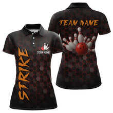Load image into Gallery viewer, Custom Strike Red Bowling Women Bowling Shirt Polo &amp; Quarter-Zip Bowling Team Jerseys HNT79