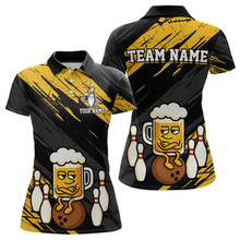 Load image into Gallery viewer, Custom Funny Beer Bowling Jersey for Women Bowling Uniform Polo &amp; 1/4 Zip Bowling Team Shirts HNT107