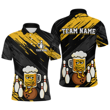 Load image into Gallery viewer, Custom Funny Beer Bowling Jersey for Men Bowling Uniform Polo &amp; 1/4 Zip Bowling Team Shirts HNT107